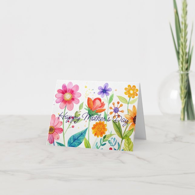 Bright Floral Mother's Day Card (Front)