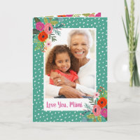 Bright Floral Mother's Day Photo Card for Grandma