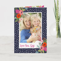 Bright Floral Mother's Day Photo Card for Grandma