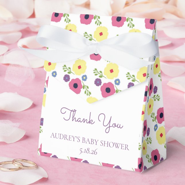 Bright Floral Party Favor Box (Wedding)