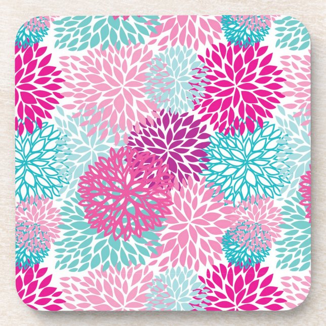Bright Floral pattern 2 Drink Coaster (Front)