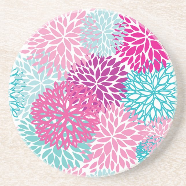 Bright Floral pattern 2 Drink Coaster (Front)