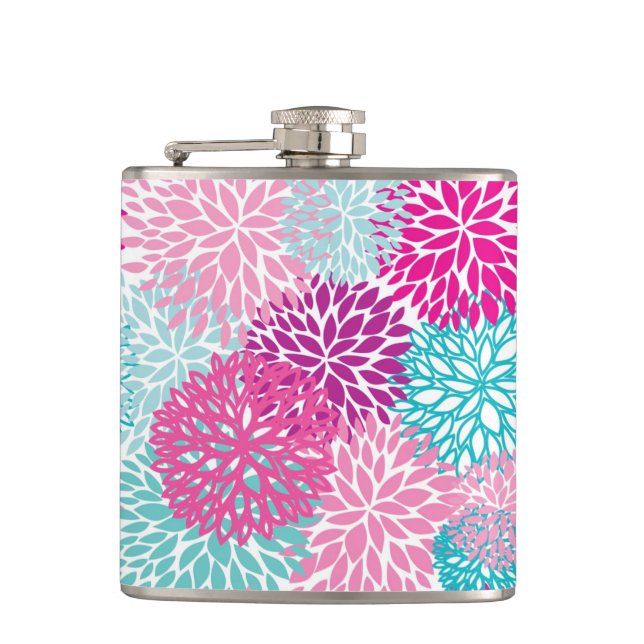 Bright Floral pattern 2 Flask (Front)