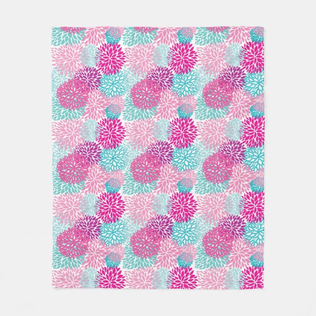 Bright Floral pattern 2 Fleece Blanket (Front)