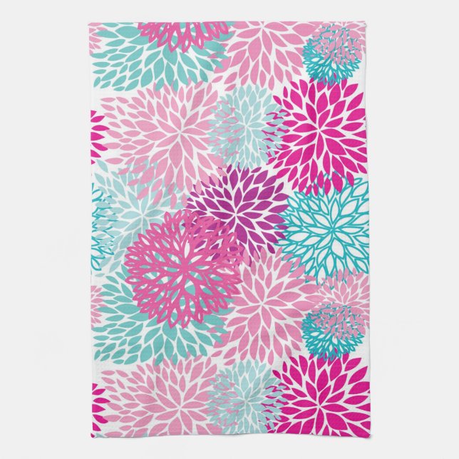 Bright Floral pattern 2 Kitchen Towel (Vertical)