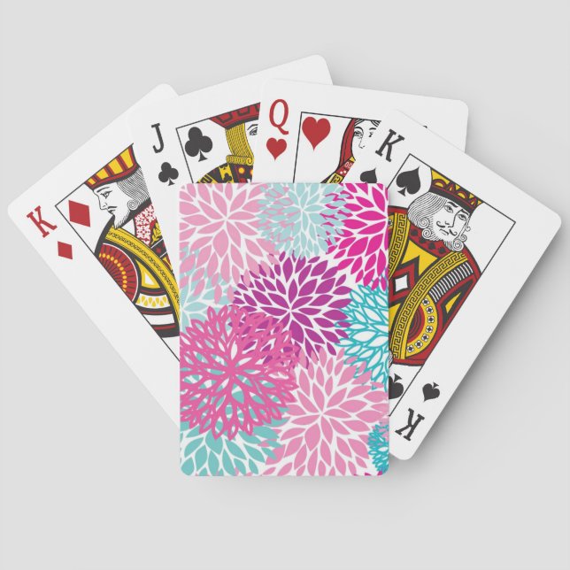 Bright Floral pattern 2 Poker Cards (Back)