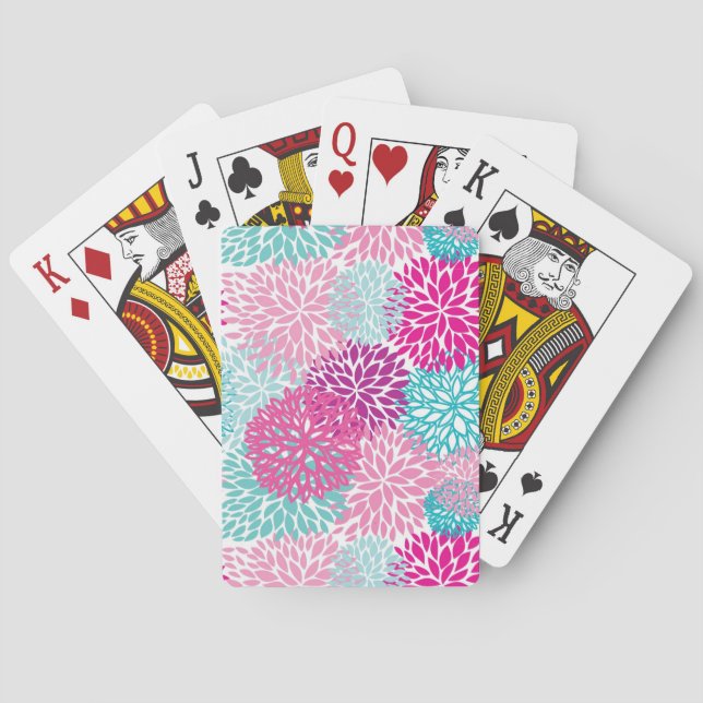 Bright Floral pattern 2 Poker Cards (Back)
