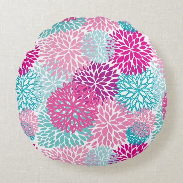 Bright Floral pattern 2 Round Pillow (Front)