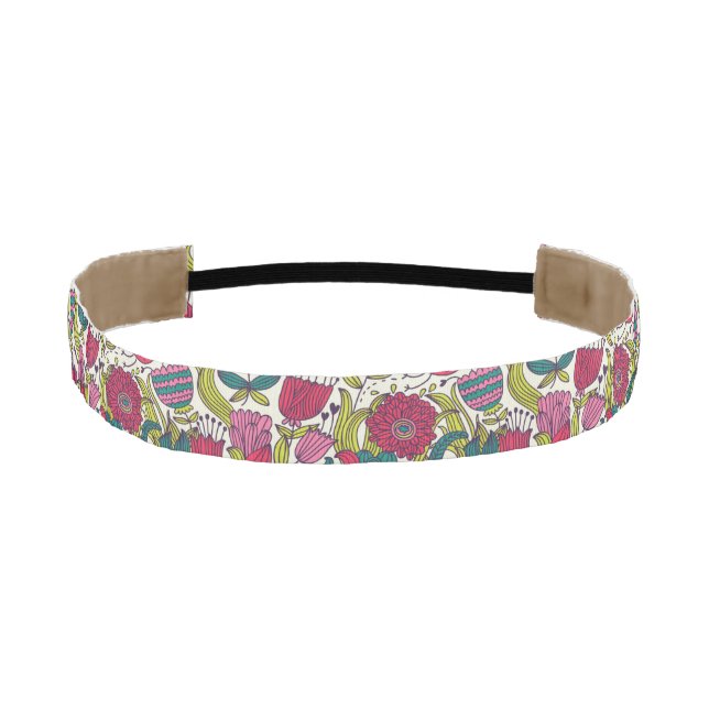 Bright floral pattern athletic headband (Front)