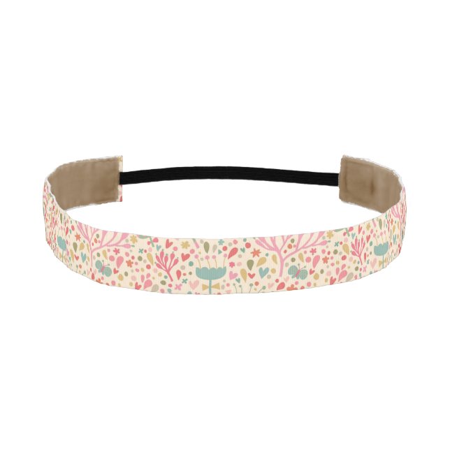 Bright floral pattern athletic headband (Front)