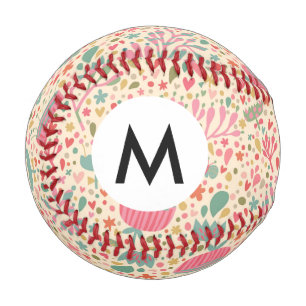 Bright floral pattern baseball
