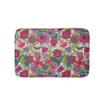 Bright floral pattern bath mat