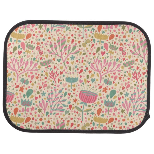 Bright floral pattern car mat (Rear)