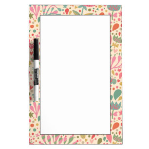 Bright floral pattern dry erase board