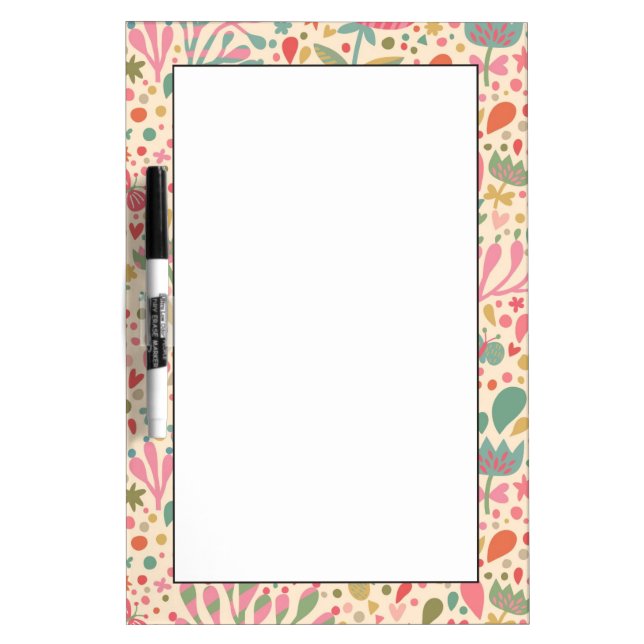 Bright floral pattern dry erase board (Front)