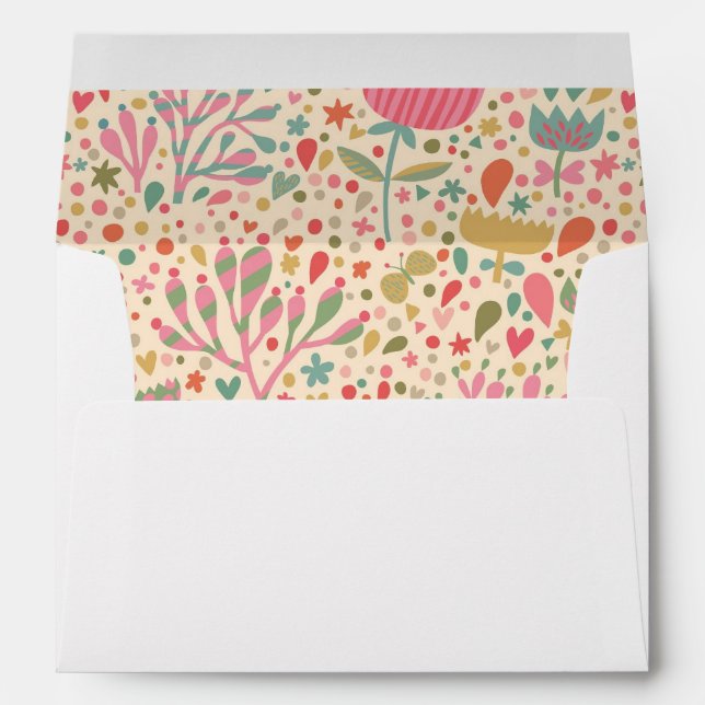 Bright floral pattern envelope (Back (Bottom))