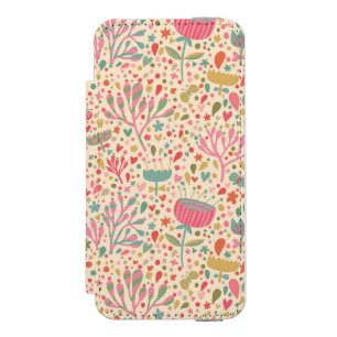 Bright floral pattern iPhone SE/5/5s wallet case