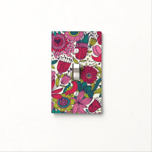 Bright floral pattern light switch cover