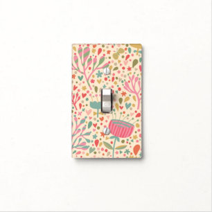 Bright floral pattern light switch cover