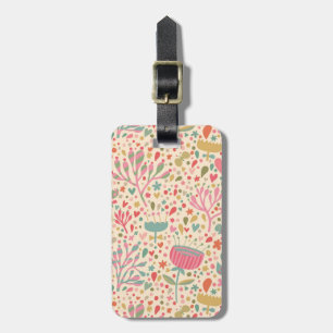 Bright floral pattern luggage tag