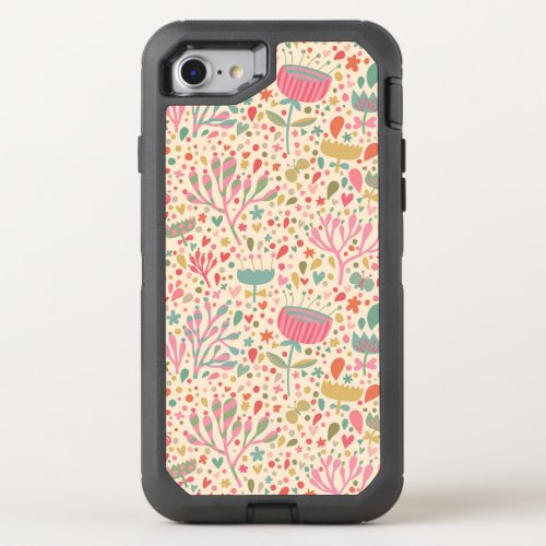 Bright floral pattern OtterBox defender iPhone SE87 case