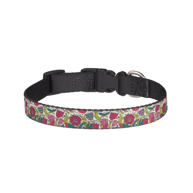 Bright floral pattern pet collar (Front)