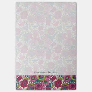 Bright floral pattern post-it notes
