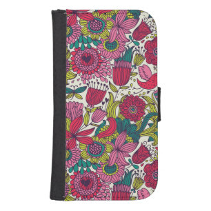 Bright floral pattern phone wallet