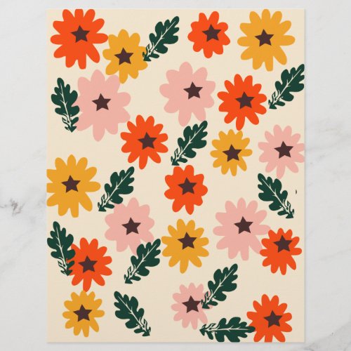 Bright Floral Pattern Scrapbook Paper