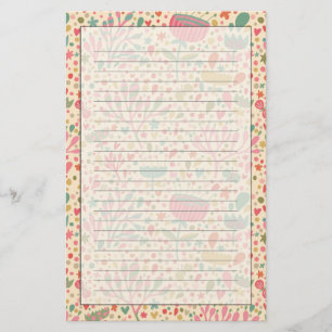 Bright floral pattern stationery