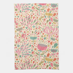Bright floral pattern towel