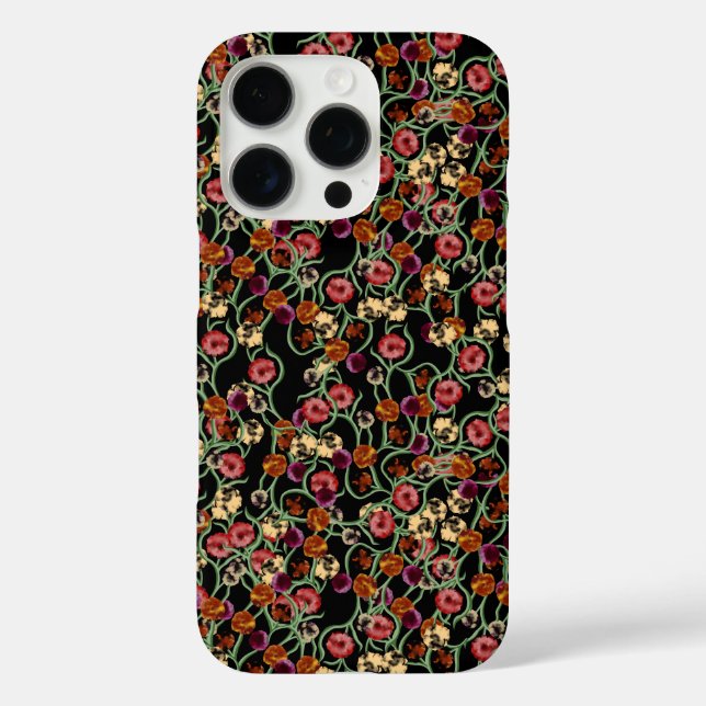 Bright Floral Pattern with Green Foliage Case-Mate iPhone Case (Back)