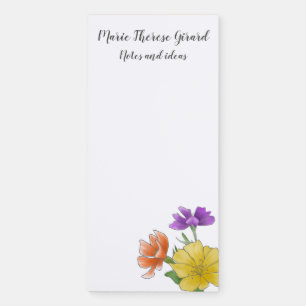 Bright Floral Personalized Magnetic Notepad