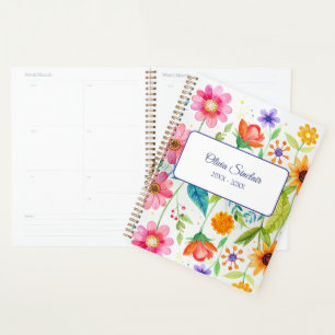 Bright Floral Personalized Planner