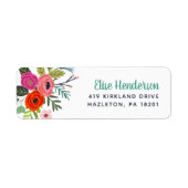 Bright Floral Personalized Return Address Labels (Front)