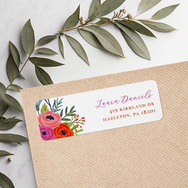 Bright Floral Personalized Return Address Labels (Creator Uploaded)