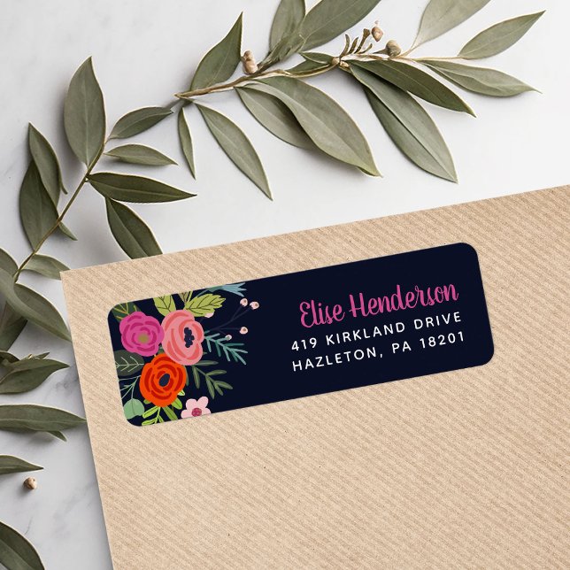 Bright Floral Personalized Return Address Labels (Creator Uploaded)