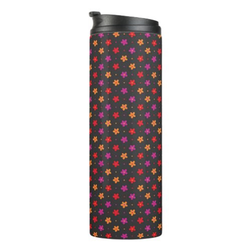 Bright floral pops of color floral thermal tumbler