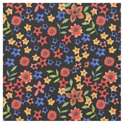 Bright Floral Print Pattern Custom Fabric