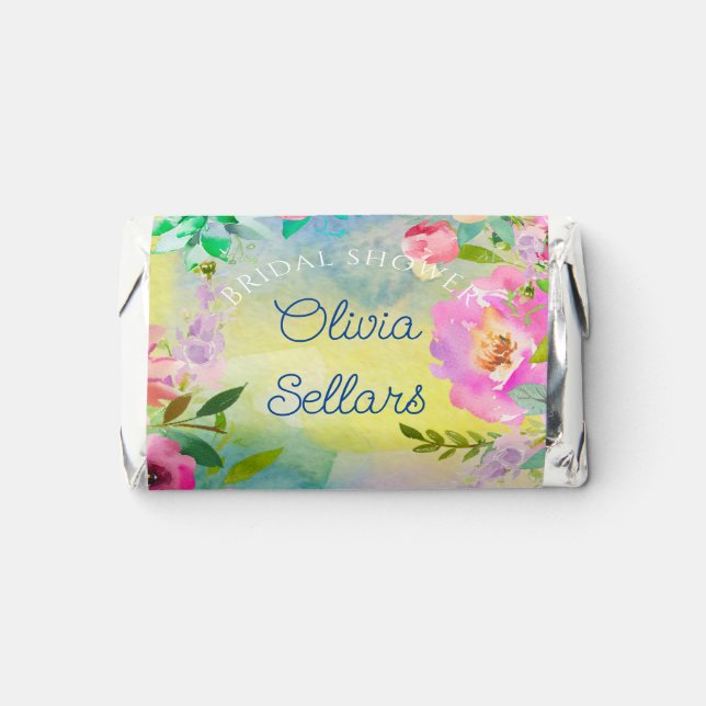 Bright Floral Profusion Bridal Shower Hershey's Miniatures (Front)