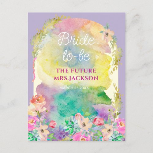 Bright Floral Profusion Bridal Shower Invitation Postcard