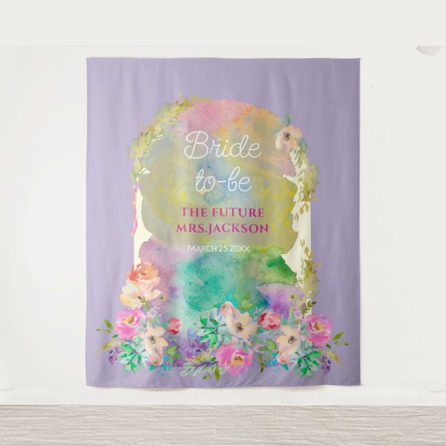 Bright Floral Profusion Bridal Shower Tapestry (Front)