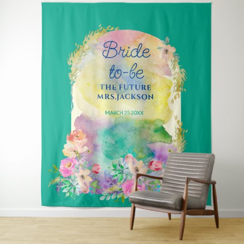 Bright Floral Profusion Bridal Shower Tapestry