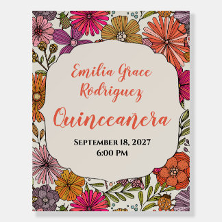 Bright Floral Quinceañera | Colorful Whimsical Foam Board