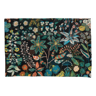Bright Floral: Random Botanical Seamless. Pillow Case