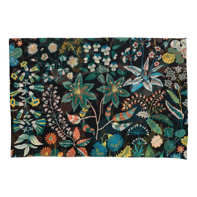 Bright Floral: Random Botanical Seamless. Pillow Case (Front)