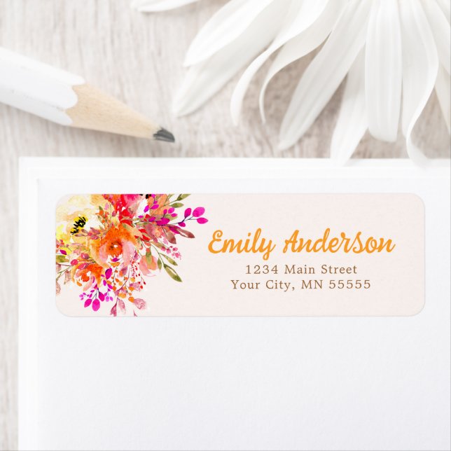Bright Floral Return Address Label (Insitu)