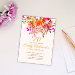 Bright Floral Romantic 70th Birthday Party Invitation<br><div class="desc">Bright Floral Romantic 70th Birthday Party Invitation
Beautiful elegant bright floral 70th birthday party invitation. Matching favors and party decorations are available in our Zazzle shop. If you are looking for any specific item,  please contact us.</div>