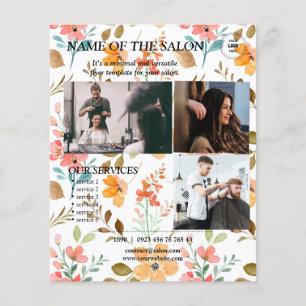 Bright Floral Salon Services Flyer Template