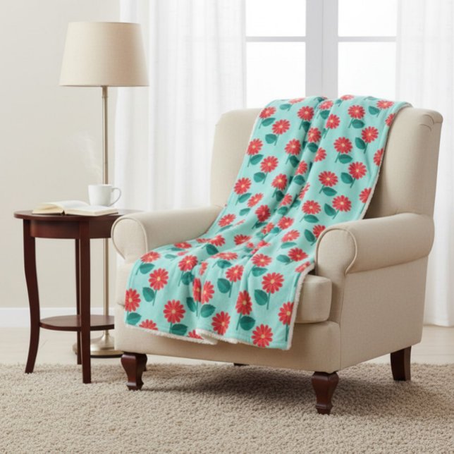 Bright floral sherpa blanket (Creator Uploaded)